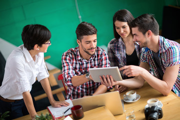 Group of student  in the cafe