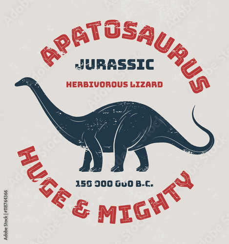 Apatosaurus t-shirt design, print, typography, label Poster