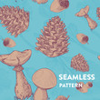 Trendy seamless forest pattern