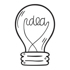 Drawing idea light bulb concept creative design. Vector Idea lamp innovation electric creativity inspiration concept. Bright idea lamp icon symbol solution lightbulb. Creative idea concept