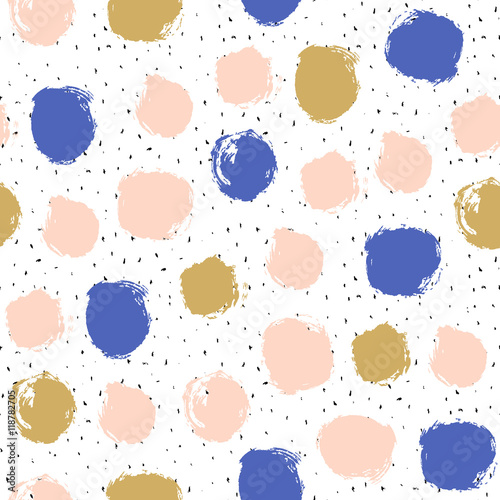 Abstract hand drawn pattern with random dots. Repeat background for wrapping,...