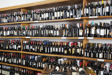 Wine Bottles Displayed In Restaurant