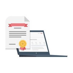 Laptop with a Certificate for Software