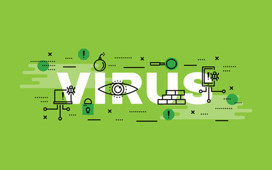 Wall Mural - Lettering flat line design concepts of Virus.