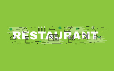 Wall Mural - Lettering flat line design concepts of Restaurant.