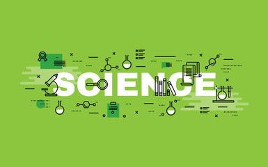 Wall Mural - Lettering flat line design concepts of Science.