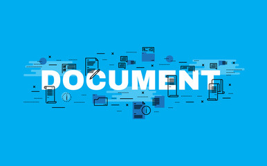 Wall Mural - Lettering flat line design concepts of Document.