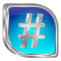 Hashtag Button - 3D illustration