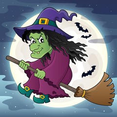 Wall Mural - Witch on broom theme image 2