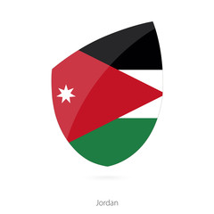 Wall Mural - Flag of Jordan in the style of Rugby icon.