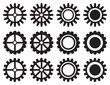 Industrial Toothed Wheels Vector Icon Set