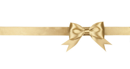 gold bow isolated on white background