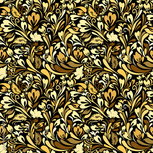 Láminas Art Nouveau Floral Seamless Background