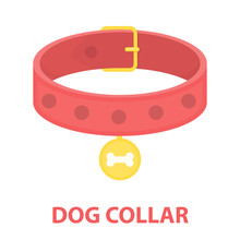 Dog Collar Vector Icon In Cartoon Style For Web