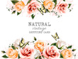 © ecco - Natural background with roses. Vintage vector.