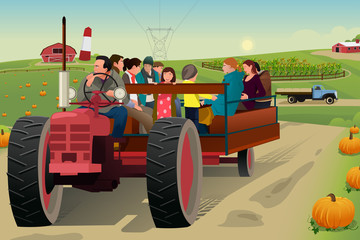 Sticker - People on a Hayride