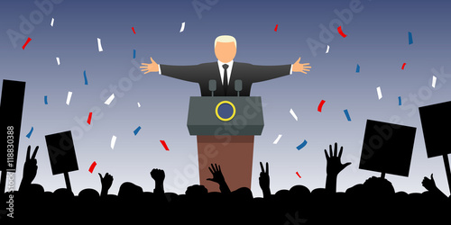 Cuadros en Lienzo Exulting crowd meets the new president