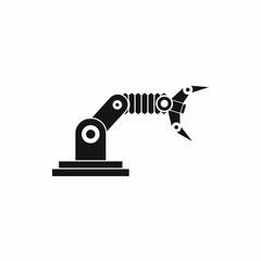 Poster - Robotic hand manipulator icon in simple style isolated on white background