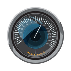 Poster - Speedometer icon in cartoon style isolated on white background. Speed measurement symbol
