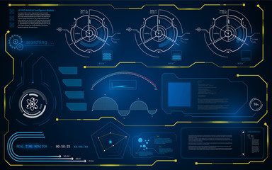Poster - abstract hud interface ui smart intelligence computer monitor template background