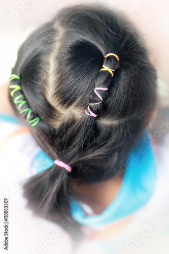 Little Asian Girl With Braided Hairstyle Stock Photo Adobe Stock