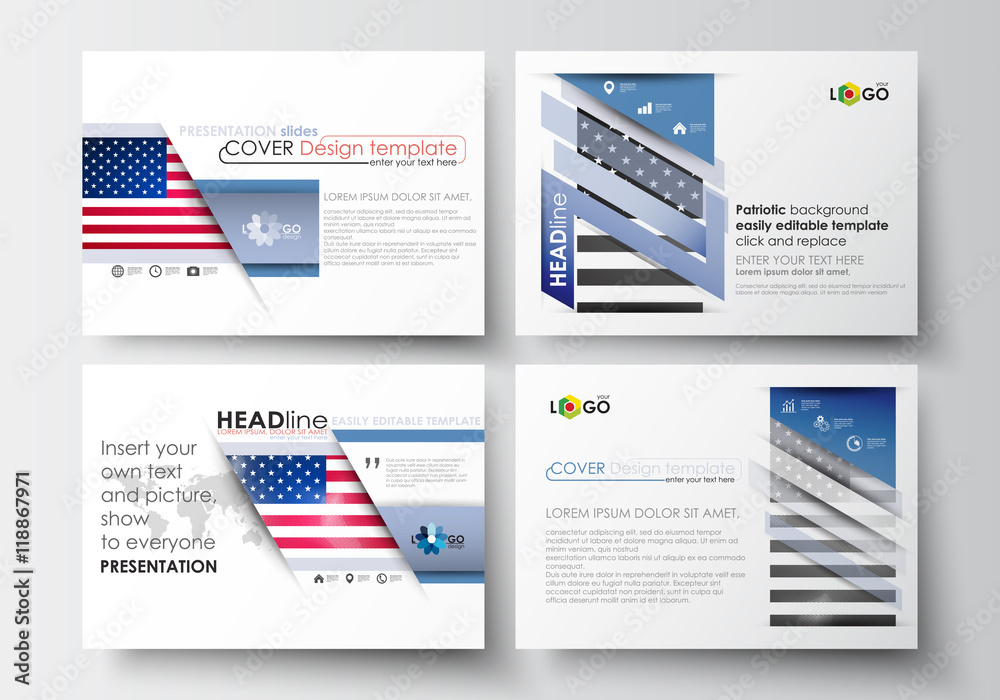 Set of business templates for presentation slides. Easy editable ...