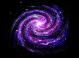 Wall Mural - spiral galaxy, 3d illustration of deep space object.