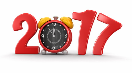Poster - Clock 2017. Image with clipping path