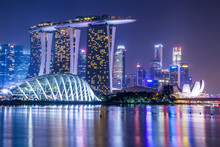 Marina Bay View Of Singapore City Landmark