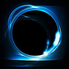 Poster - Blue fractal circle