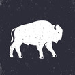 buffalo silhouette, logo element, vector illustration