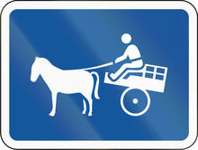 Road Sign Used In The African Country Of Botswana - The Primary Sign Applies To Animal-drawn Vehicles