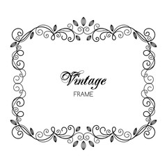 Wall Mural - Vintage calligraphy frame