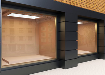 Wall Mural - view of the store facade. 3d rendering