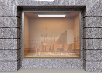 Wall Mural - small shop in the old town. 3d rendering