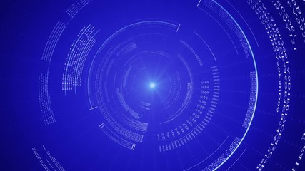 Digital tunnel.Good for tech title and background, news headline business intro screensaver.