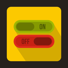 Poster - Yes and No button icon in flat style on a yellow background