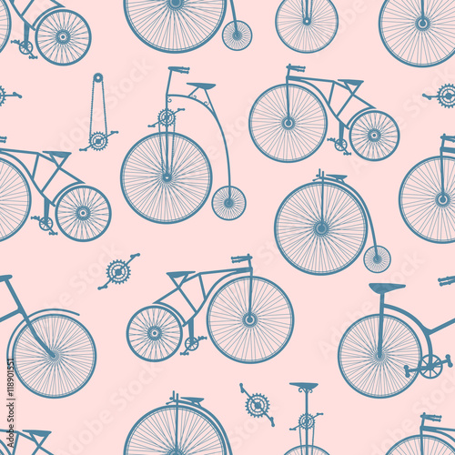 Cotton fabric Background bicycle seamless