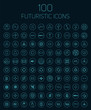 100 abstract vector futuristic icons.