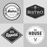 Fototapeta  - Set of badges, banner, labels and logo for food restaurant, catering. Simple and minimal design. Vector illustration.