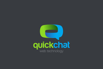 Poster - letter q logo speech bubble design vector. chat logotype icon
