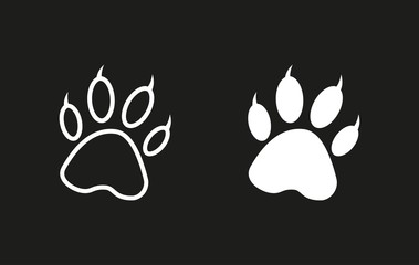 Wall Mural - Paw - vector icon.