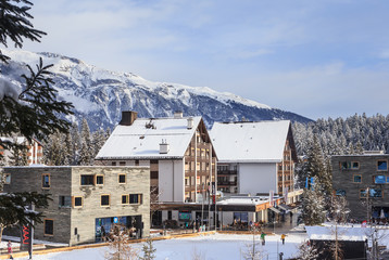 Canvas Print -  Ski Resort Laax. Switzerland