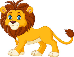 cute lion sitting isolated on white background