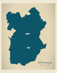 Modern Map - Alentejo Portugal refreshed PT