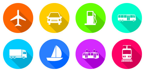Poster - Flat design transportation vector icon set