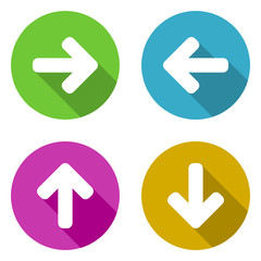 Fototapete - Flat design colorful arrows vector icon set