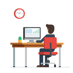 Business man working on computer