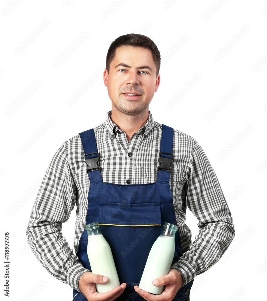 40s 50s ミルクマン　milkman オーバーオール Milkman milkmen milk man men Black and White Stock Photos & Images