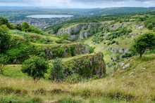 View Of Cheddar Gorge And Beyond, From The Top Of The Cliffs.